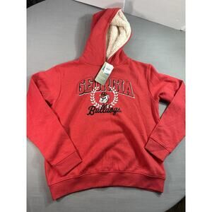 Georgia Bulldogs Women’s M Sherpa Hoodie Sweater Red Pullover NWT Ugga